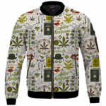 Legalize Marijuana Seamless Pattern Dope Art Bomber Jacket