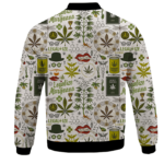 Legalize Marijuana Seamless Pattern Dope Art Bomber Jacket - BACK