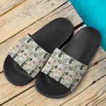 Legalize Marijuana Seamless Pattern Dope Art Slide Sandals