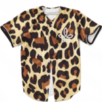 Leopard Print Marijuana Minimalist Logo Awesome Baseball Jersey