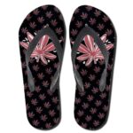 Light Pink Cannabis Leaves Pattern Weed Thong Sandals
