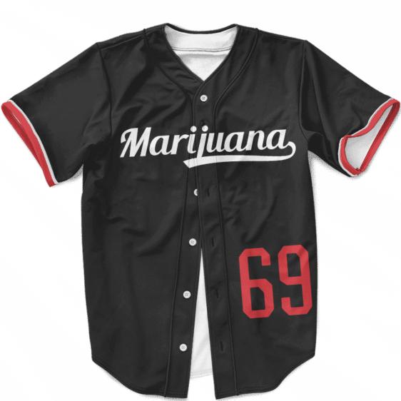 MLB Dodgers Marijuana OG Kush 69 Black Edition Baseball Jersey