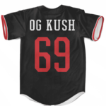 MLB Dodgers Marijuana OG Kush 69 Black Edition Baseball Jersey