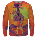 Man Smoking Marijuana Awesome Cool Orange Art Sweater