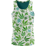 Marijuana 420 Weed Hemp Leaves Green White Dope Tank Top