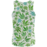 Marijuana 420 Weed Hemp Leaves Green White Dope Tank Top - Back
