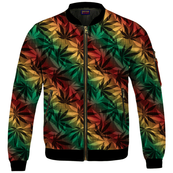 Marijuana 420 Weed Reggae Colors Amazing Bomber Jacket