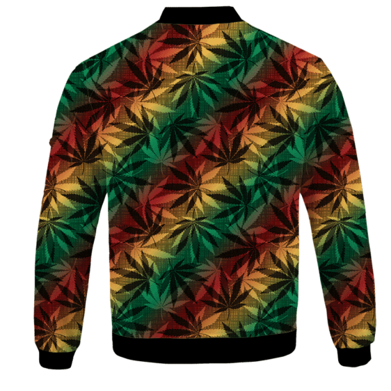 Marijuana 420 Weed Reggae Colors Amazing Bomber Jacket - BACK