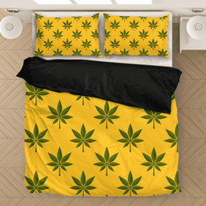Marijuana 420 Weed Yellow Seamless Pattern Wonderful Bedding Set