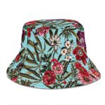 Marijuana And Rose Flowers Art Design Stylish Bucket Hat