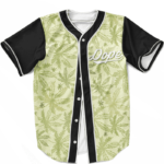 Marijuana Breezy Seamless Pattern Hemp Awesome Baseball Jersey