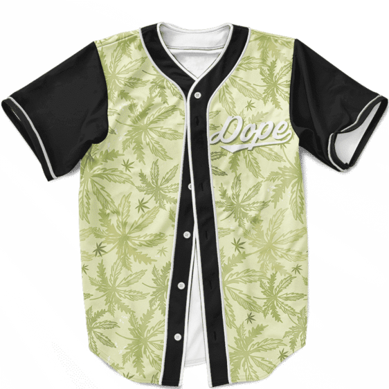 Marijuana Breezy Seamless Pattern Hemp Awesome Baseball Jersey