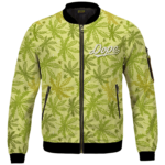 Marijuana Breezy Seamless Pattern Hemp Awesome Bomber Jacket