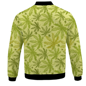 Marijuana Breezy Seamless Pattern Hemp Awesome Bomber Jacket - BACK