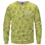 Marijuana Breezy Seamless Pattern Hemp Awesome Crewneck Sweater