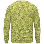 Marijuana Breezy Seamless Pattern Hemp Awesome Crewneck Sweater - Back Mockup