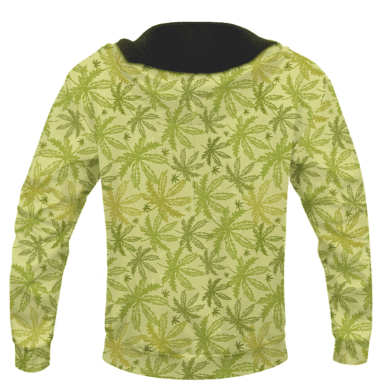 Marijuana Breezy Seamless Pattern Hemp Awesome Hoodie - BACK