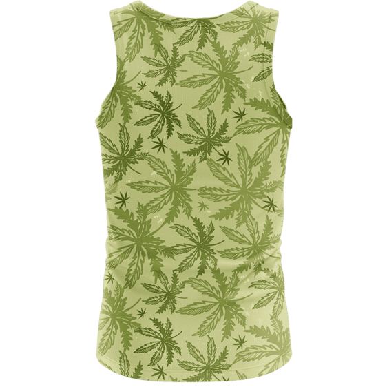 Marijuana Breezy Seamless Pattern Hemp Awesome Tank Top - back