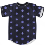Marijuana Cool And Awesome Pattern Navy Blue Baseball Jersey