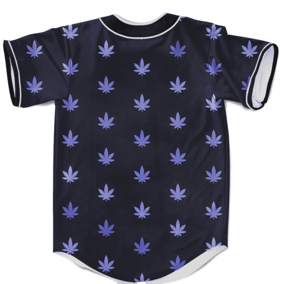 Marijuana Cool And Awesome Pattern Navy Blue Baseball Jersey