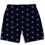Beautiful Marijuana Leaf Pattern Navy Blue Men's Beach Shorts