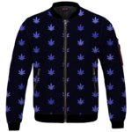 Marijuana Cool And Awesome Pattern Navy Blue Bomber Jacket