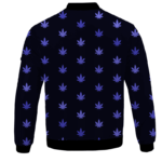Marijuana Cool And Awesome Pattern Navy Blue Bomber Jacket - BACK