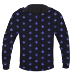 Marijuana Cool And Awesome Pattern Navy Blue Hoodie - BACK