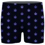 Marijuana Cool And Awesome Pattern Navy Blue Men's Boxer