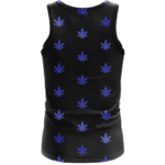 Marijuana Cool And Awesome Pattern Navy Blue Simple Tank Top - back