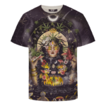 Marijuana Cool Digital Art Smoking Joint Trippy All Over Print T-shirt