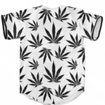 ﻿Marijuana Cool White Black Pattern Awesome Baseball Jersey