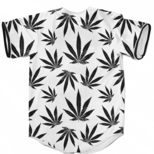 Marijuana Cool White Black Pattern Awesome Baseball Jersey