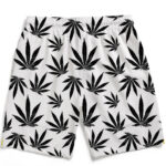 Cool White Black Marijuana Pattern Awesome Men's Beach Shorts