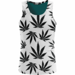 Marijuana Cool White Black Pattern Awesome Tank Top