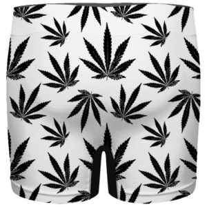 Marijuana Cool White Black Pattern Elegant Men's Underwear