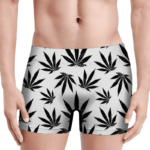 Marijuana Cool White Black Pattern Elegant Men's Underwear