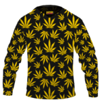 Marijuana Cool Yellow Black Pattern Awesome Hoodie