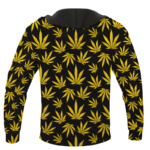 Marijuana Cool Yellow Black Pattern Awesome Hoodie - BACK