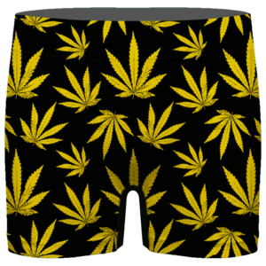 Marijuana Cool Yellow Black Pattern Awesome Men's Boxer Brief