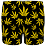 Marijuana Cool Yellow Black Pattern Awesome Men's Boxer Brief