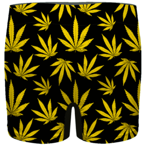 Marijuana Cool Yellow Black Pattern Awesome Men's Boxer Brief