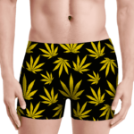 Marijuana Cool Yellow Black Pattern Awesome Men's Boxer Brief