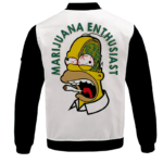 Marijuana Enthusiast Stoned Homer Simpson Awesome Bomber Jacket - BACK