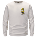 Marijuana Enthusiast Stoned Homer Simpson Awesome White Crewneck Sweater