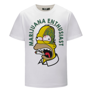 Marijuana Enthusiast Stoned Homer Simpson Awesome White T-shirt