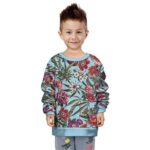 Marijuana & Flowers Vectorized Illustration Kids Sweatshirt