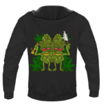 Marijuana Good Buds Stick Together Stoned Cartoon Dope Hoodie - BACK