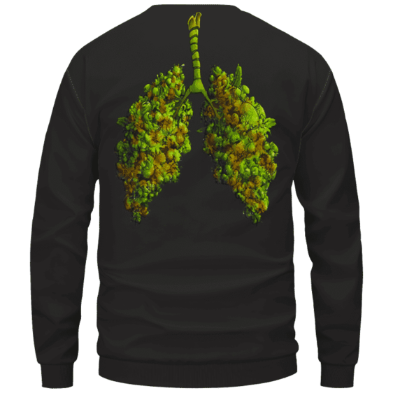 Marijuana Hemp Weed Cool Lungs Awesome Crewneck Sweatshirt - Back Mockup