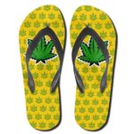 Marijuana Indica Strain Yellow 420 Flip Flops Sandals